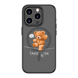 Brave Teddy Bear | MagSafe Compatible Luxurious Feel Frosted Soft and Hard Shell