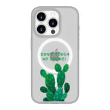 Cactus-Don't Touch My Phone | MagSafe Compatible Luxurious Feel Frosted Soft and Hard Shell