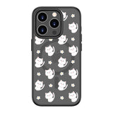 Cartoon Cats and Flowers | MagSafe Compatible Luxurious Feel Frosted Soft and Hard Shell