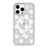 Cartoon Cats and Flowers | MagSafe Compatible Luxurious Feel Frosted Soft and Hard Shell