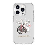 Kawaii Cats With A Pink Bicycle | Clear Impact Soft and Hard Shell