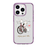 Kawaii Cats With A Pink Bicycle | Clear Impact Soft and Hard Shell