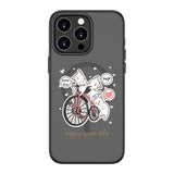 Kawaii Cats With A Pink Bicycle | MagSafe Compatible Luxurious Feel Frosted Soft and Hard Shell