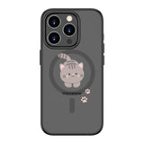 Light Grey Cute Cat | MagSafe Compatible Luxurious Feel Frosted Soft and Hard Shell