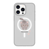 Light Grey Cute Cat | MagSafe Compatible Luxurious Feel Frosted Soft and Hard Shell