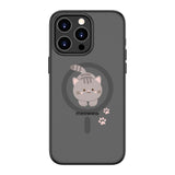 Light Grey Cute Cat | MagSafe Compatible Luxurious Feel Frosted Soft and Hard Shell